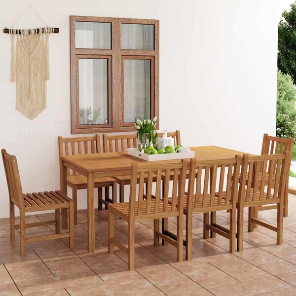 9dílná zahradní jídelní sada 180 x 90 cm masivní teakové dřevo 3059942