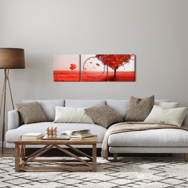 Obraz - Strom lásky (s hodinami) (90x30 cm)