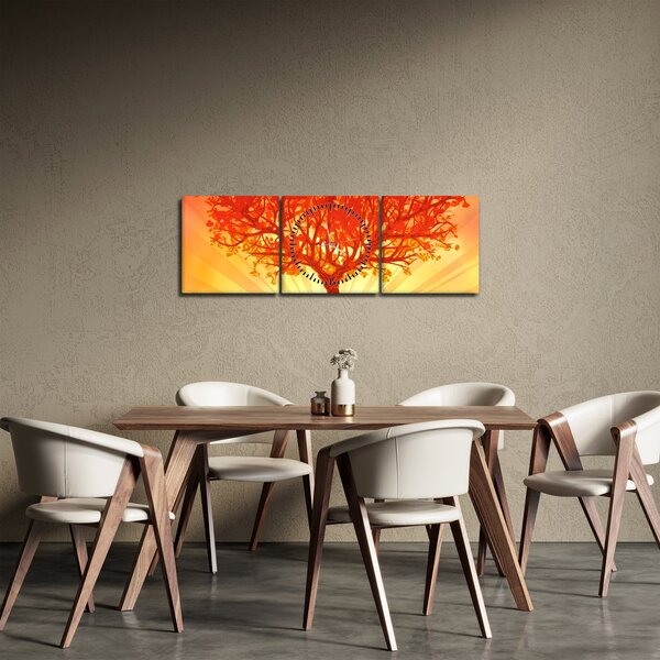 Obraz - Strom v záři slunce (s hodinami) (90x30 cm)