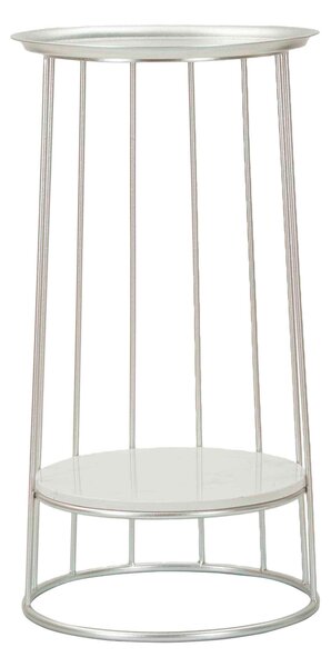 KONFERENČNÍ STOLEK, barvy stříbra, kov, kámen, 40/40/76 cm - Konferenční stolky, Online Only