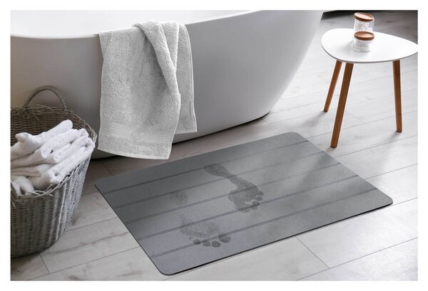 Šedá koupelnová předložka 50x70 cm Baline – douceur d'intérieur