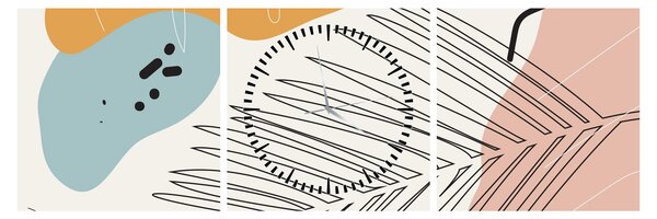 Obraz - Ilustrace listu (s hodinami) (90x30 cm)