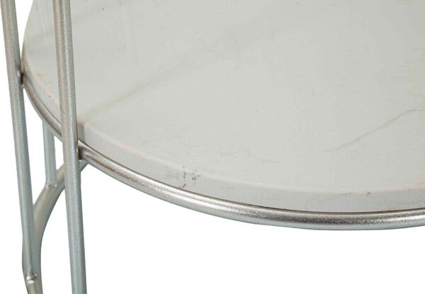 KONFERENČNÍ STOLEK, barvy stříbra, kov, kámen, 40/40/76 cm - Konferenční stolky, Online Only