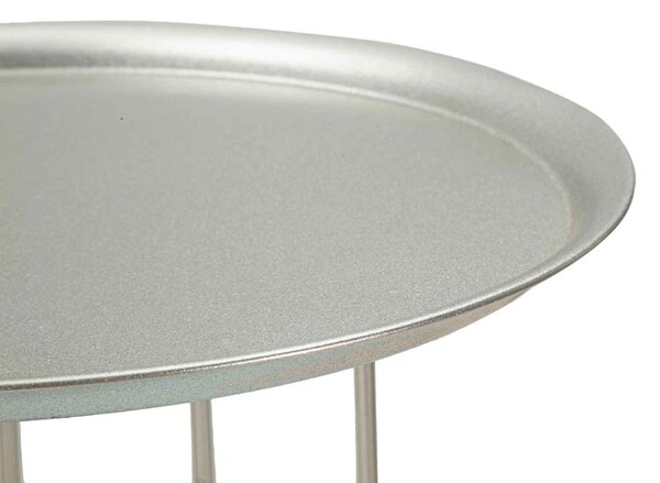 KONFERENČNÍ STOLEK, barvy stříbra, kov, kámen, 40/40/76 cm - Konferenční stolky, Online Only