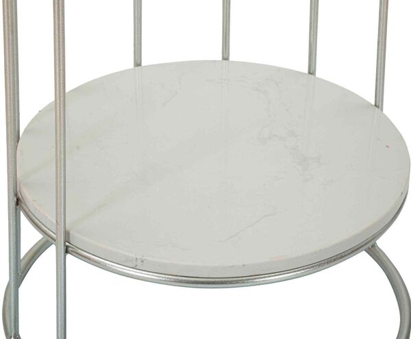 KONFERENČNÍ STOLEK, barvy stříbra, kov, kámen, 40/40/76 cm - Konferenční stolky, Online Only