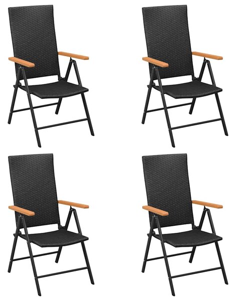 5dílný zahradní jídelní set černý a hnědý 3060078