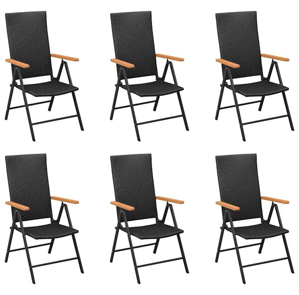 7dílný zahradní jídelní set černý a hnědý 3060079
