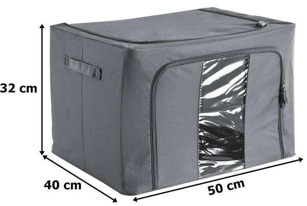 Skládací textilní organizér EVAN, šířka 50 cm – šedý