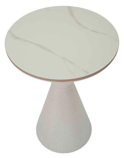 KONFERENČNÍ STOLEK, bílá, kov, keramika, 44,5/63 cm - Konferenční stolky, Online Only