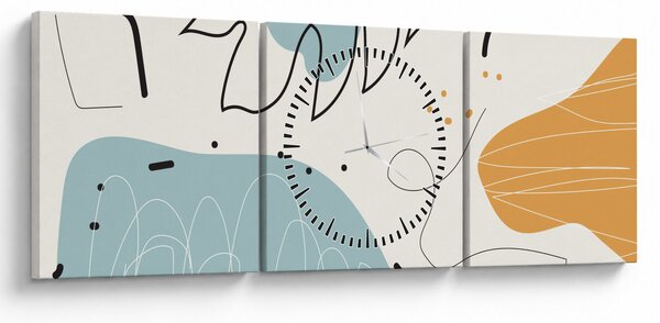Obraz - Ilustrace listu (s hodinami) (90x30 cm)