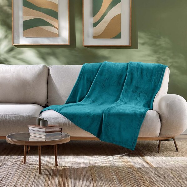 Modrá deka z mikroflanelu 125x150 cm Flanou – douceur d'intérieur