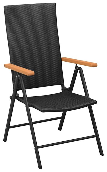 5dílný zahradní jídelní set černý a hnědý 3060078