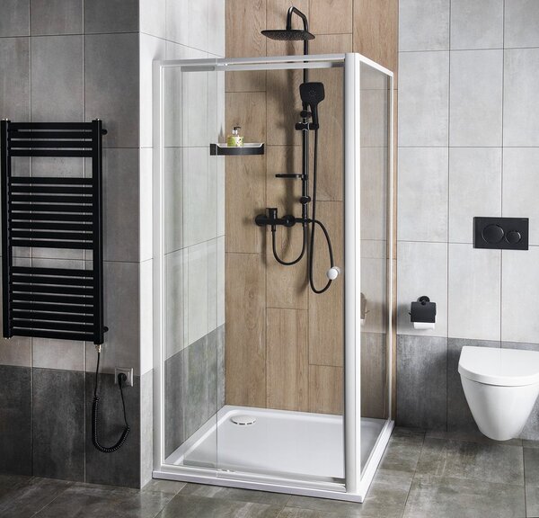 Aqualine Aqualine, AMICO sprchové dveře výklopné 1040-1220x1850mm, čiré sklo, G100