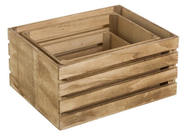Úložné boxy v přírodní barvě v sadě 3 ks 31x23x15 cm – Casa Selección