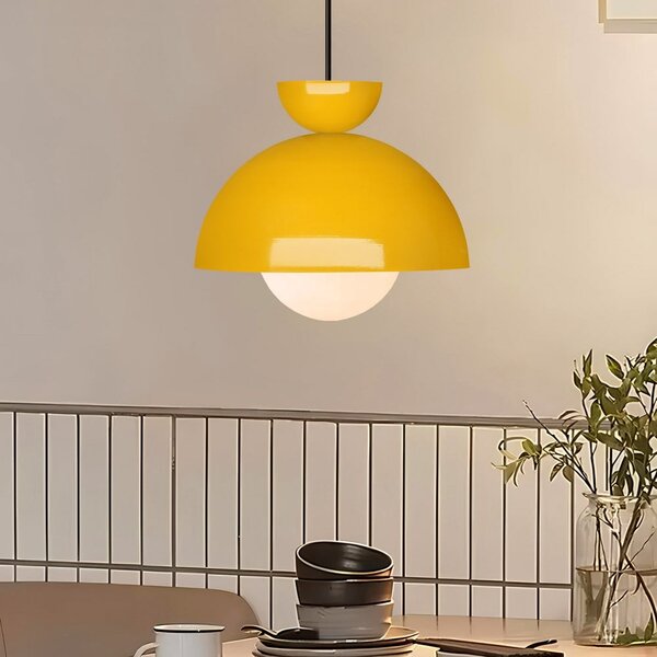 Žluté závěsné svítidlo s kovovým stínidlem ø 25 cm Arta – Opviq lights