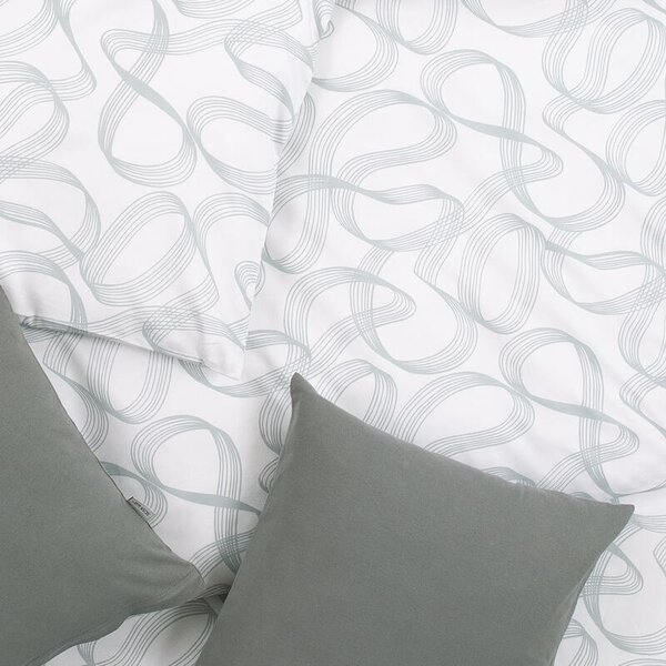 Povlečení EXCLUSIVE TENCEL PLUS stuhy bílošedá 140 x 200/70 x 90 cm