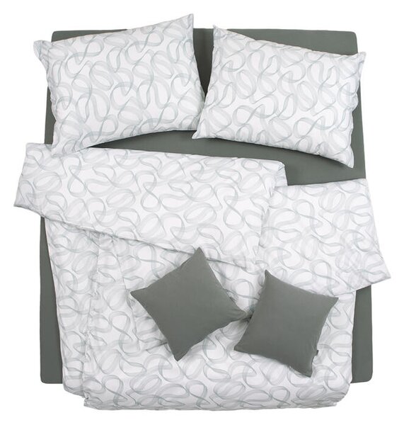 Povlečení EXCLUSIVE TENCEL PLUS stuhy bílošedá 140 x 200/70 x 90 cm