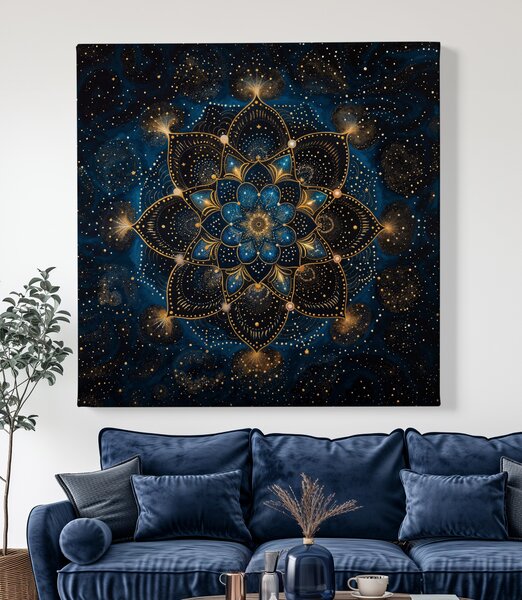 Obraz na plátně - Mandala Vesmírný dotek FeelHappy.cz Vyberte rozměr (Šířka/Výška): 60 x 60 cm