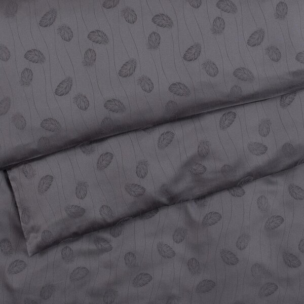Povlečení EXCLUSIVE TENCEL PLUS peříčka šedá 140 x 200/70 x 90 cm