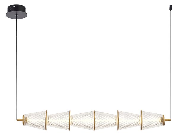 Závěsné svítidlo Sansa, 6x transparentní skleněné stínítko, b/g
