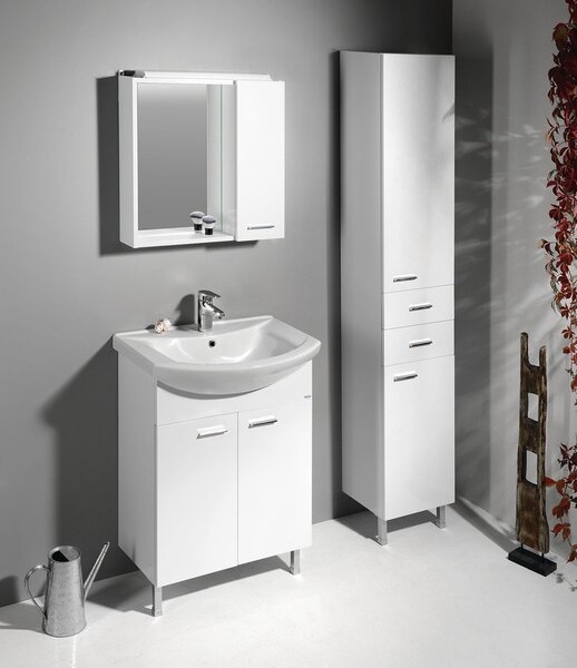 Aqualine Aqualine, ZOJA/KERAMIA FRESH skříňka vysoká 35x184x29cm, bílá, 51220