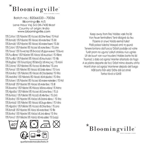 Modrá/béžová deka z recyklované bavlny 130x160 cm Salobre – Bloomingville