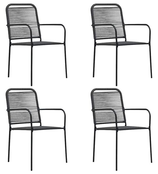 5dílný zahradní jídelní set černý sklo a ocel 3060208