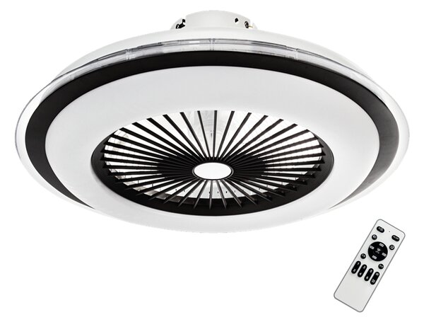 Stropní LED svítidlo Zephyr, 1x LED 48w, 3000-6000k, b, s ventilátorem a ovladačem