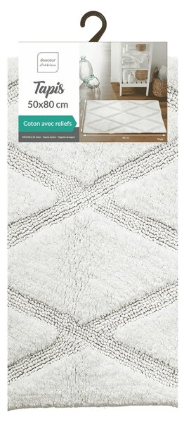 Bílá koupelnová předložka 50x80 cm Thais – douceur d'intérieur
