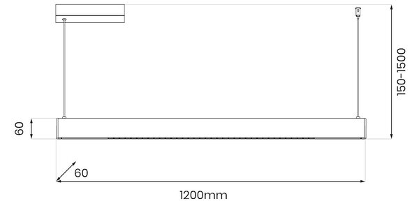 Závěsné LED svítidlo Linea, 1x LED 36w, 3000-5700k, 3CCT, b