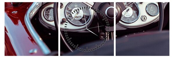 Obraz - Detail automobilu (s hodinami) (90x30 cm)