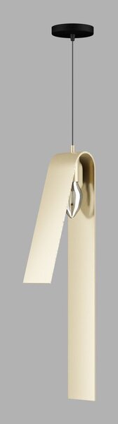 Závěsné svítidlo s kovovým stínidlem v černo-zlaté barvě Fold – Squid Lighting