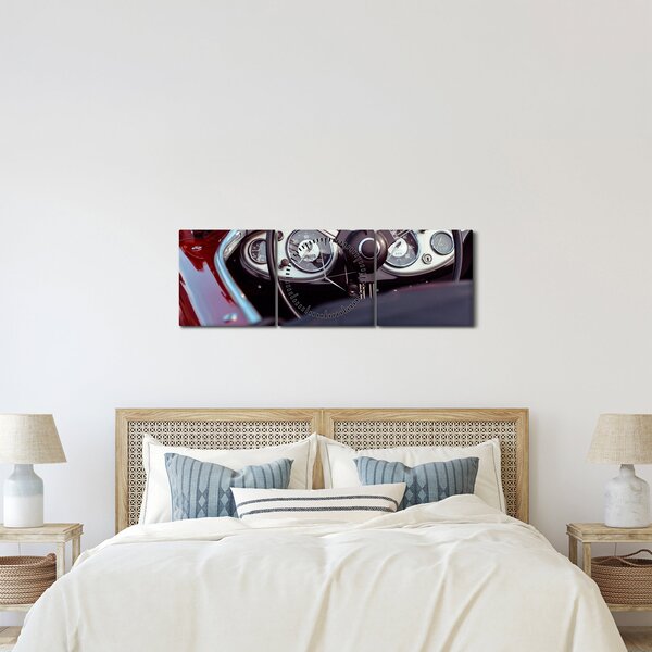 Obraz - Detail automobilu (s hodinami) (90x30 cm)
