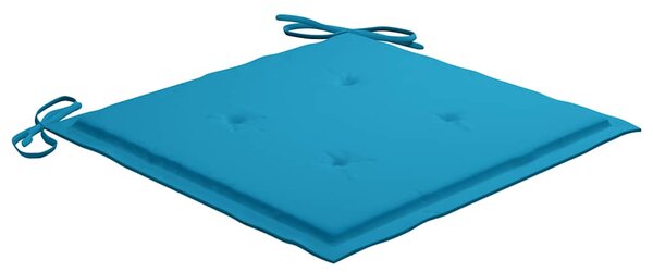 Zahradní židle 4 ks modré podušky masivní teak 3073008