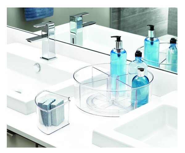 Kulatý transparentní úložný box iDesign The Home Edit, ⌀ 29 cm