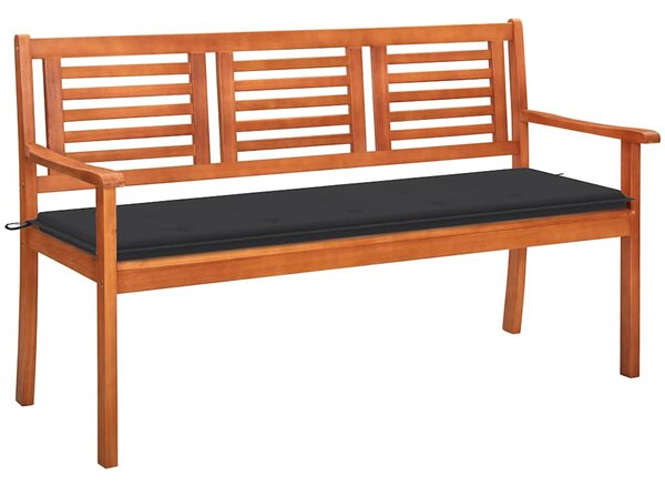 3místná zahradní lavice s poduškou 150 cm masivní eukalyptus 3060996
