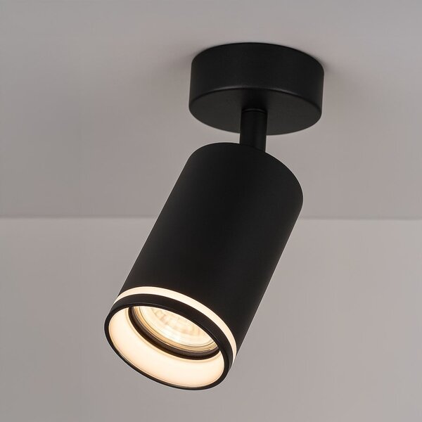 Bodové svítidlo Pipe Ring, 1x černé kovové stínítko, b