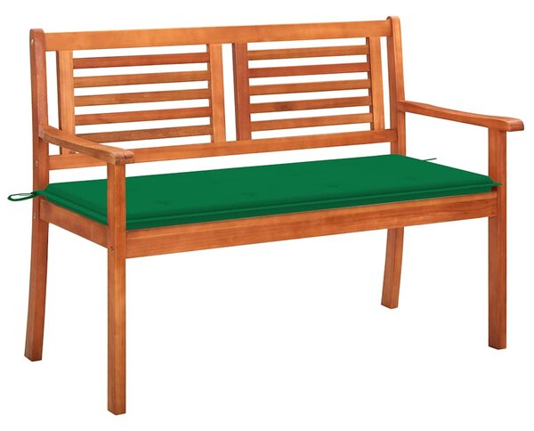 2místná zahradní lavice s poduškou 120 cm masivní eukalyptus 3060974