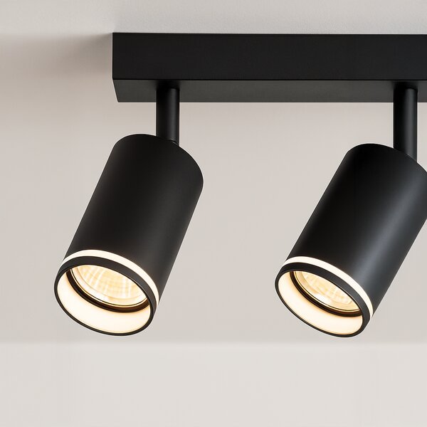 Bodové svítidlo Pipe Ring, 2x černé kovové stínítko, b