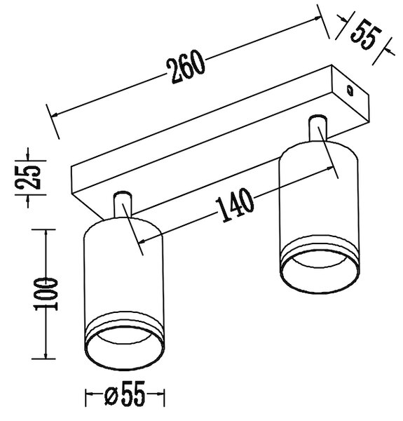 Bodové svítidlo Pipe Ring, 2x bílé kovové stínítko, w
