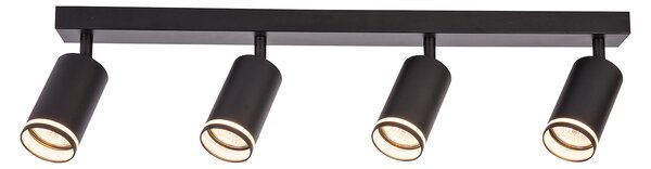 Bodové svítidlo Pipe Ring, 4x černé kovové stínítko, b