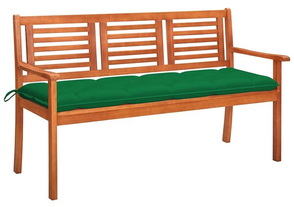 3místná zahradní lavice s poduškou 150 cm masivní eukalyptus 3061016