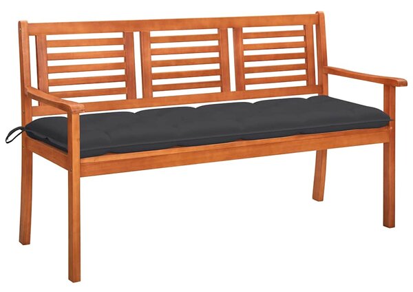 3místná zahradní lavice s poduškou 150 cm masivní eukalyptus 3061011