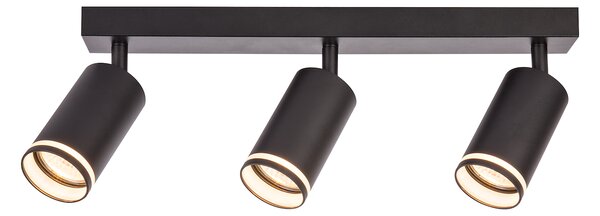 Bodové svítidlo Pipe Ring, 3x černé kovové stínítko, b