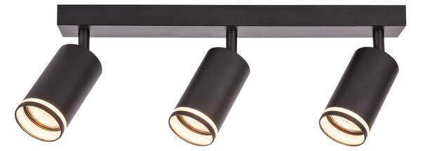 Bodové svítidlo Pipe Ring, 3x černé kovové stínítko, b