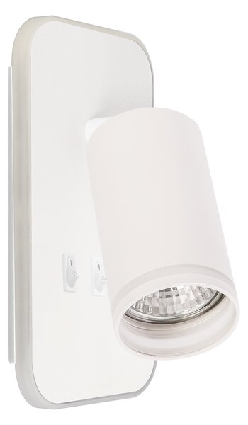 Nástěnné svítidlo Pipe Ring, 1x bílé kovové stínítko + 1x LED 6w, w, vypínač