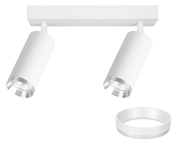 Bodové svítidlo Mica, 2x bílé/chromové kovové stínítko, w