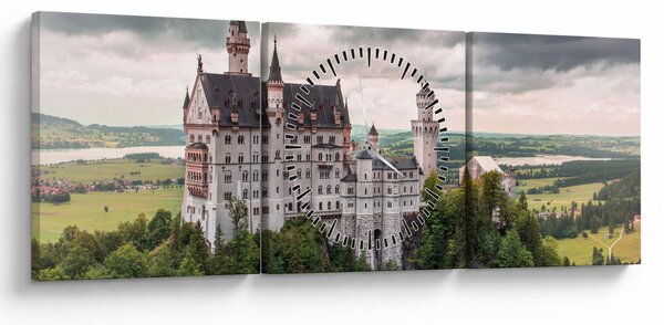 Obraz - Zámek na skalách (s hodinami) (90x30 cm)