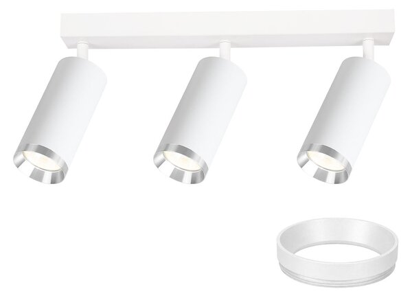 Bodové svítidlo Mica, 3x bílé/chromové kovové stínítko, w