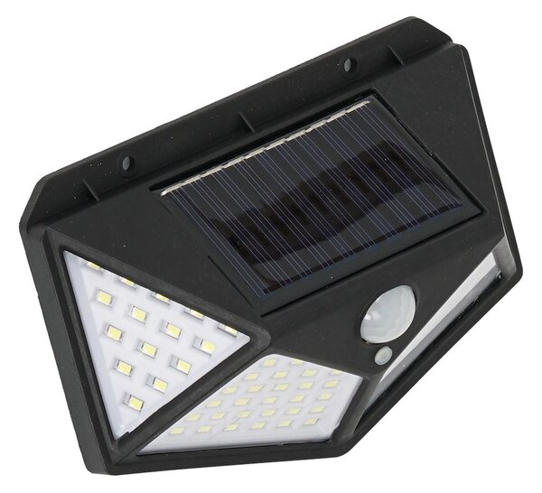 Exteriérové ​​solární nástěnné LED svítidlo Batman, 1x LED 3w, černá, pohybový senzor